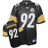Picture of Pittsburgh Steelers #92 Harrison Black NFL Jersey (White Num)
